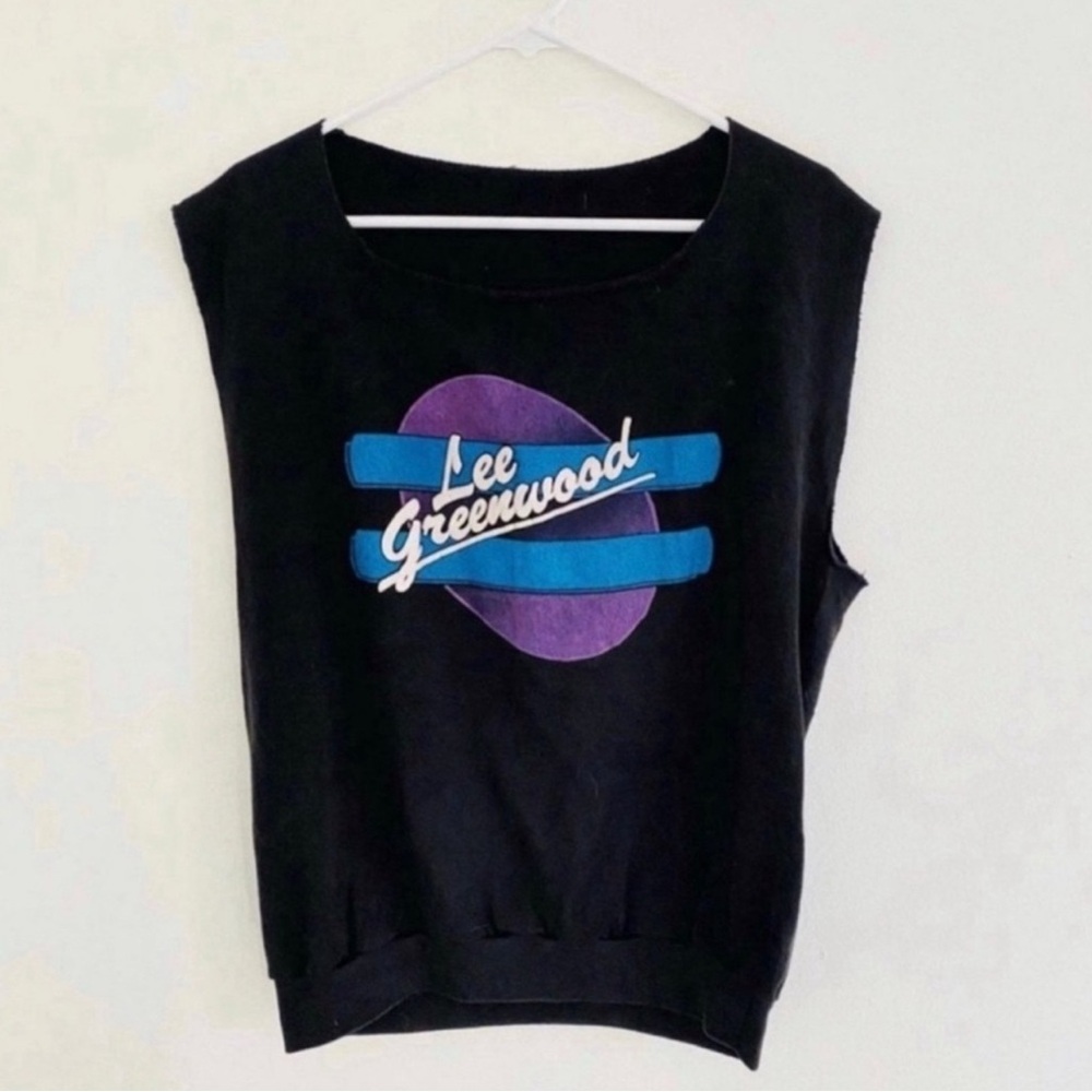 Vintage 90s Lee Greenwood Cut Out Sweatshirt Small